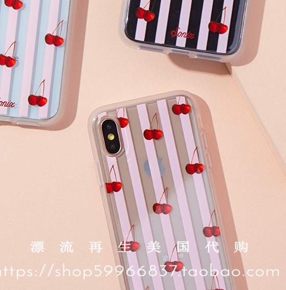 國內現貨Sonix 新款櫻桃條紋手機殼歐美iPhone X/XS/MAX/XR