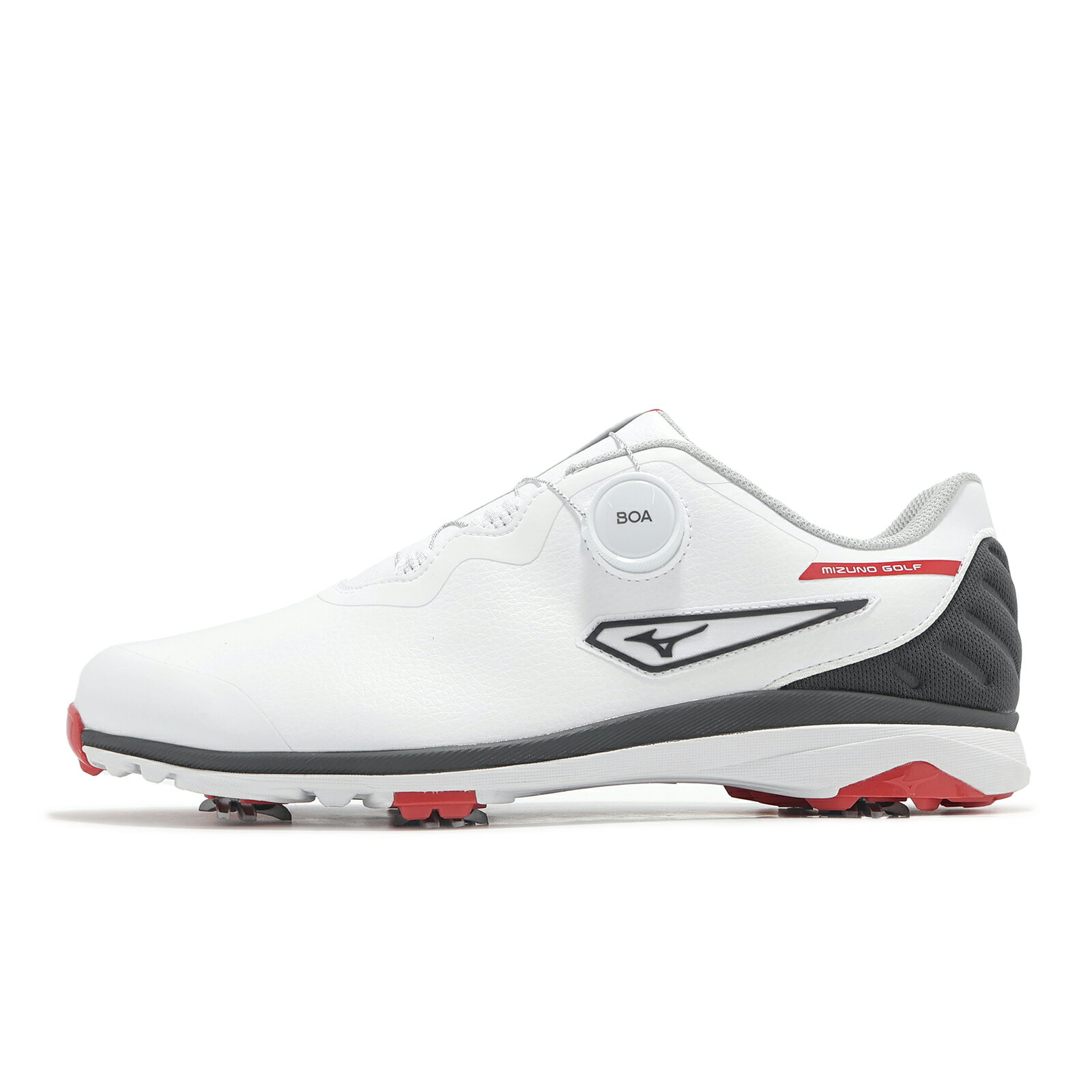 Mizuno 高爾夫球鞋 Nexlite Ultrawide Boa 5E 男鞋 超寬楦 白黑 旋鈕 皮革 美津濃 51GQ2420-91