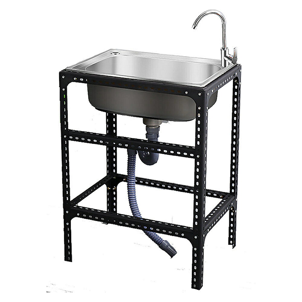 土城現貨 304洗衣台洗手台水槽 帶支架 一體式水槽冷熱水龍頭洗菜槽洗碗洗衣盆洗臉盆洗碗池櫃 喬森居家直營店