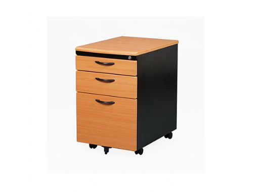 【YUDA】OA 辦公家具 ABS 活動櫃 木紋黑體 附文具盒/活動層板 鎖抽 抽屜櫃/收納櫃