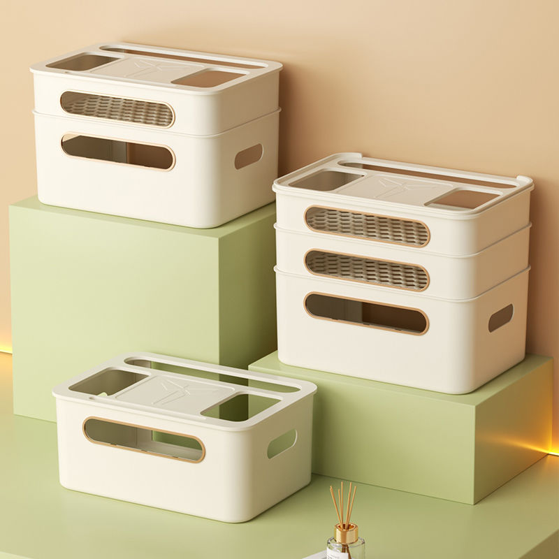 wifi路由器收納盒電視機頂盒置物架插座電線整理神器無線光貓放置 pb6161