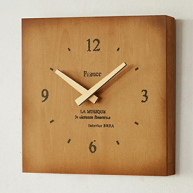 (5色) BREA 日本製 壁掛 時鐘 BREA-1586 木製 壁鐘 掛鐘 方型 正方形 22cm 職人手工製