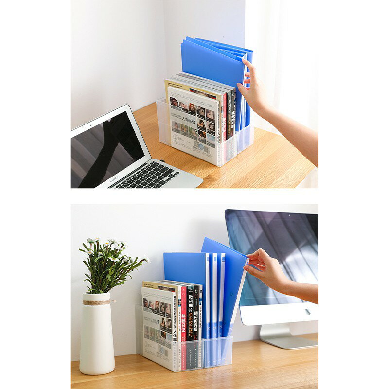 L型透明書架【Y035】台灣出貨 居家  廚房收納架 鍋架 雜誌架 置物架 文件架 文件盒 收納盒 桌面收納整理盒 5