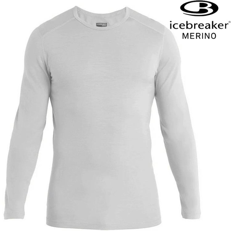 活動價 Icebreaker Oasis BF200 男款 素色圓領長袖上衣/美麗諾羊毛排汗衣 104365 568 灰白