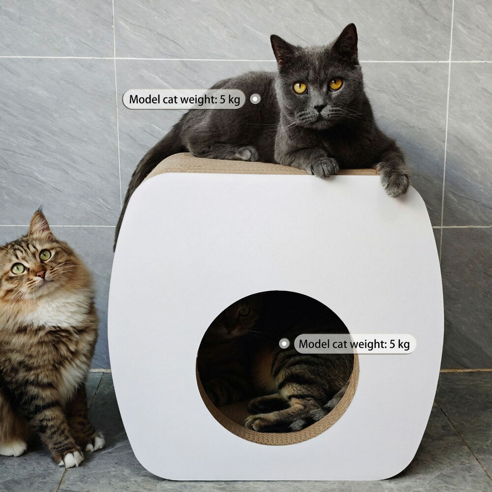 【台灣現貨】加高加大貓抓板 椅子磨爪板 貓抓神器 加強耐用耐磨 白色貓咪睡椅子 2