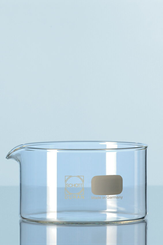《實驗室耗材專賣》德國   DURAN 玻璃結晶皿 具嘴 CrystaLLizing dish with spout 2000ML 直徑190mm 實驗儀器 玻璃容器