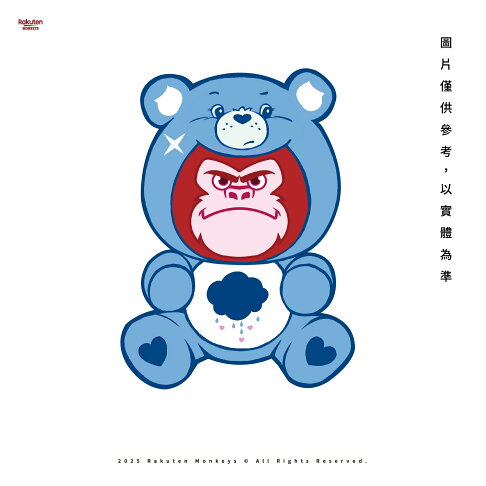 Rakuten Monkeys × Care Bears™ - 大聖穿衣玩偶 (Grumpy Bear藍色) 0