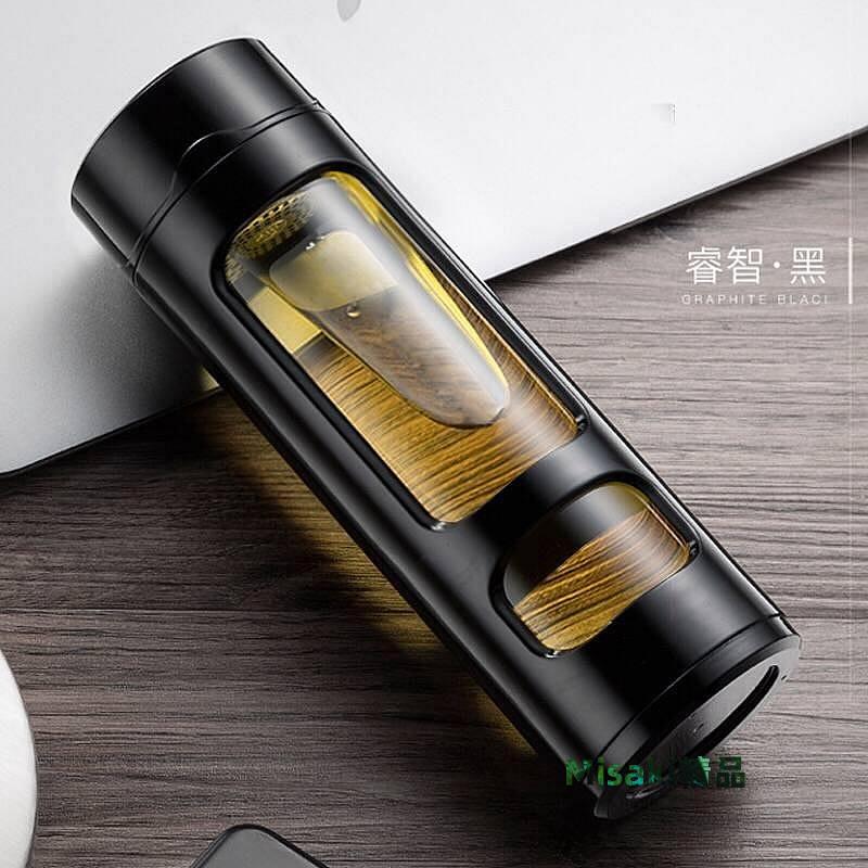 玻璃杯 茶水分離杯 玻璃濾茶杯 泡茶杯 隨身茶杯 泡茶隨身杯 雙層泡茶杯 茶壺 耐熱防摔 保溫瓶-極巧-Misaki精品