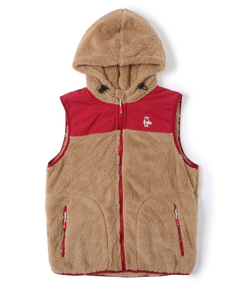 【毒】CHUMS Elmo Fleece 刷毛保暖背心 棕紅色 女款【領券折222｜Cube卡+APP下單最高10%回饋】