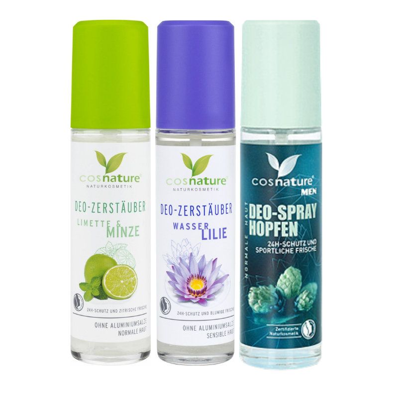 德國 Cosnature 植萃 體香噴霧 75ml 薄荷檸檬 睡蓮 男士 啤酒花 清新 溫和 附發票現貨 ｜滿額領券最高現折$200⚡專櫃保養美妝 品牌香氛 美的三次方【心心哈德】