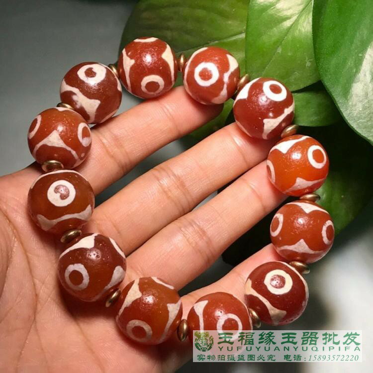 上肯紅天珠‼️西蔵老礦紅玉髄手工如意宝珠天珠紅護摩火供紐ネックレス 上肯紅天珠‼️西蔵老礦紅玉髄手工如意宝珠天珠