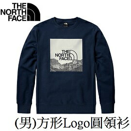 [ THE NORTH FACE ] 男 方形Logo圓領衫 藍 / NF0A7QV18K2