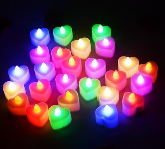 LED電子蠟燭燈浪漫求婚創意布置用品生日驚喜心形蠟燭情人節裝飾