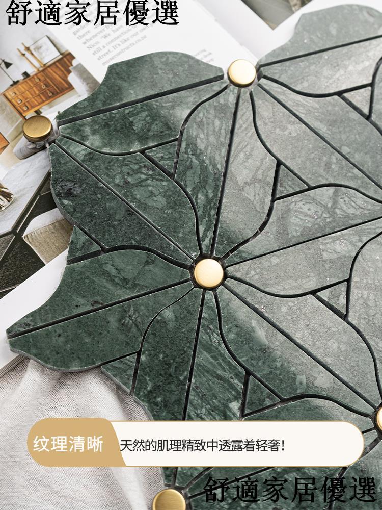 可開發票 量多可議價 輕奢天然石材大理石馬賽克拼花瓷磚衛生間背景墻浴室廚房餐廳地磚 1
