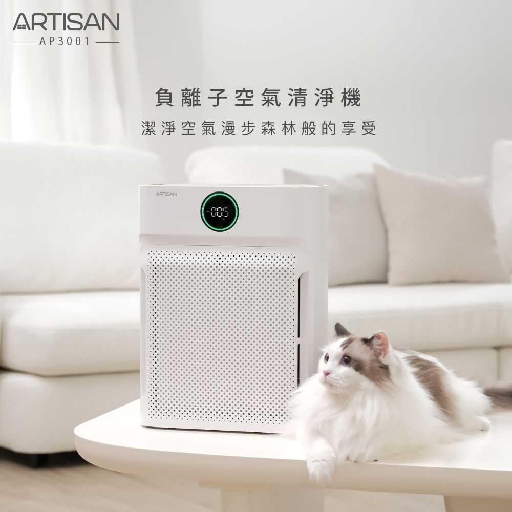 【限時特賣】ARTISAN 奧堤森 負離子空氣清淨機 臥室/書房空氣淨化首選 8-15坪適用