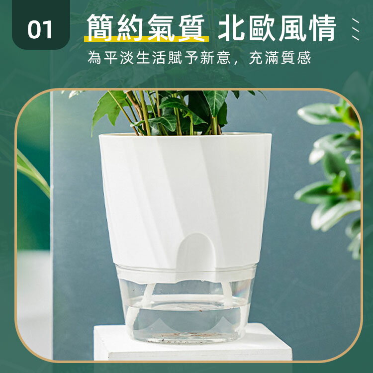 帶補水口自動吸水花盆 透明花盆 水培花盆 超級懶人盆栽 植物花盆 自動補水盆栽 盆栽容器【OO0112】《約翰家庭百貨 4