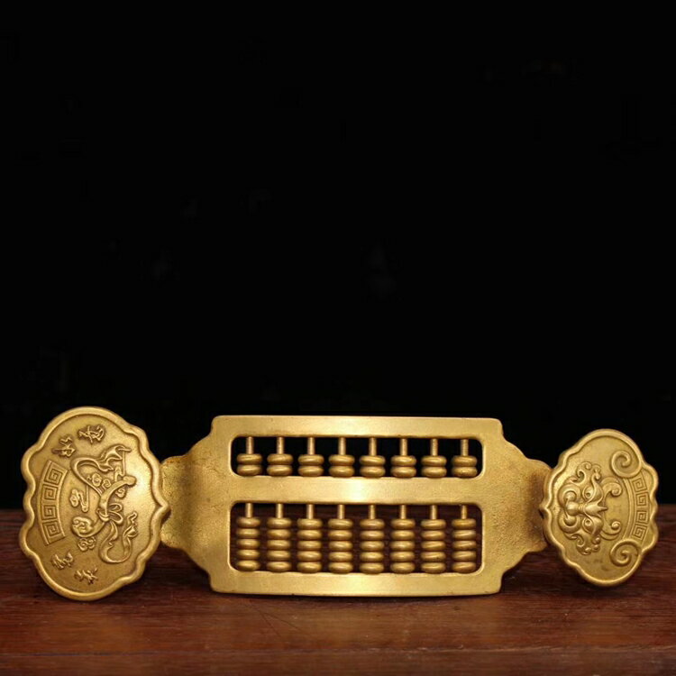 古玩十品新款黃銅雜項 純銅如意算盤民俗懷舊裝飾擺件收藏品