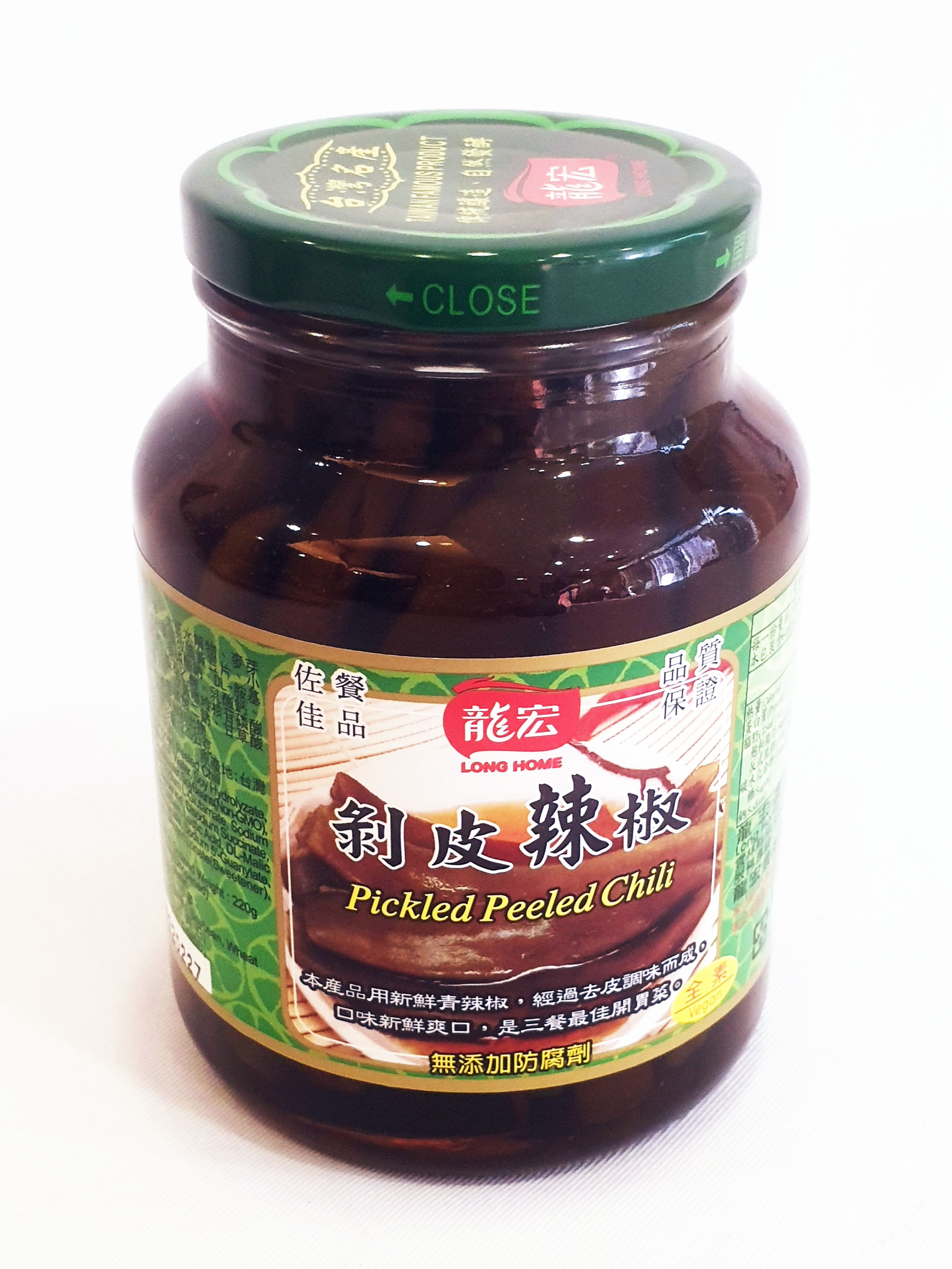 龍宏 剝皮辣椒 全素 640克/罐 (台灣製造)