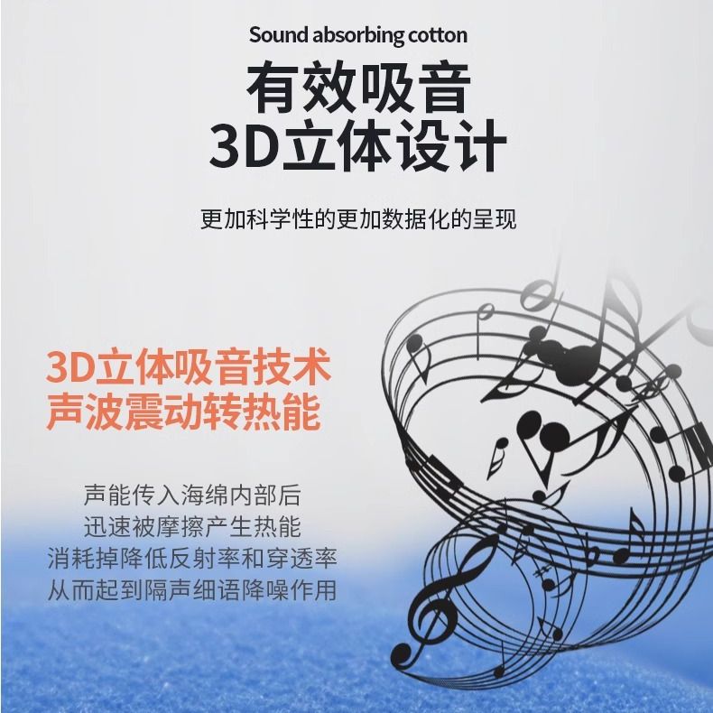 吸音棉 隔音棉 消音棉 防噪音棉 隔音泡棉 吸音泡棉 防撞海綿方塊墻體吸音棉臥室室內鋼琴鼓房錄音棚環保消音材料0527 2