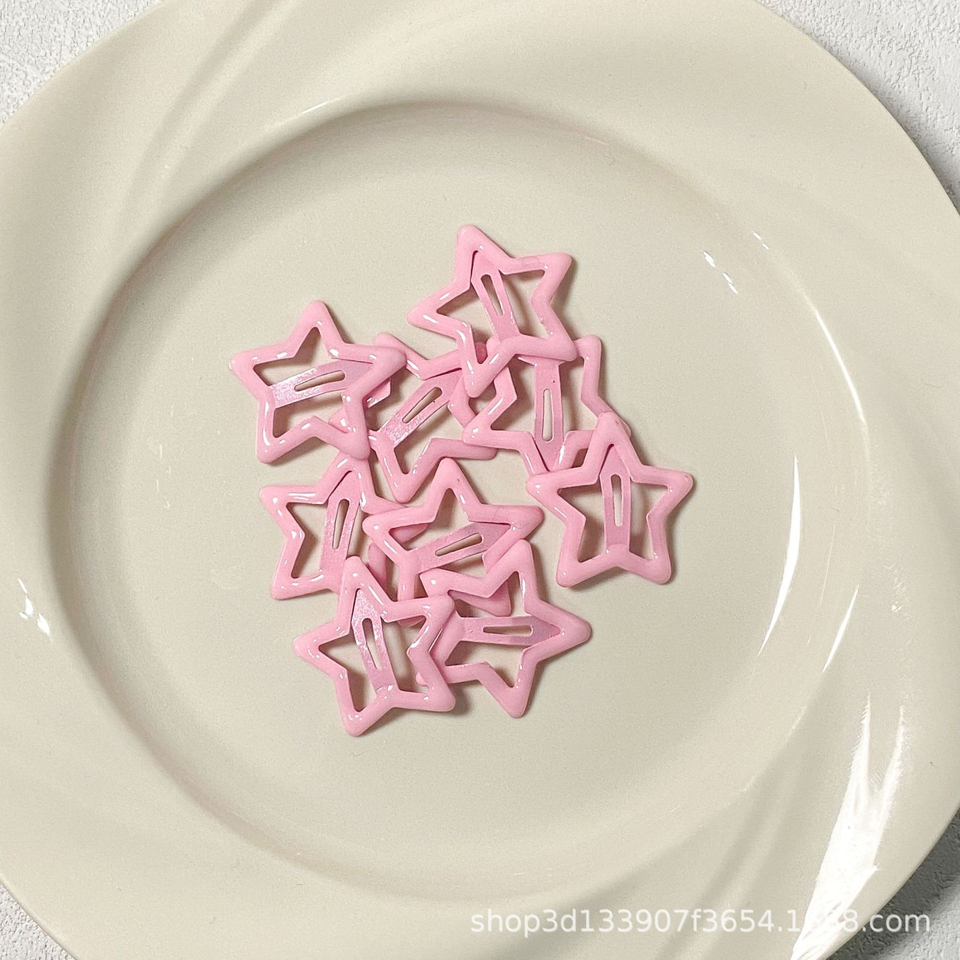 【台灣現貨】時尚配件 髮飾 髮夾 鯊魚夾 大嘴夾 邊夾  多巴胺滴油彩色五角星星髮夾可愛兒童BB夾碎髮夾劉海夾髮飾批發 6