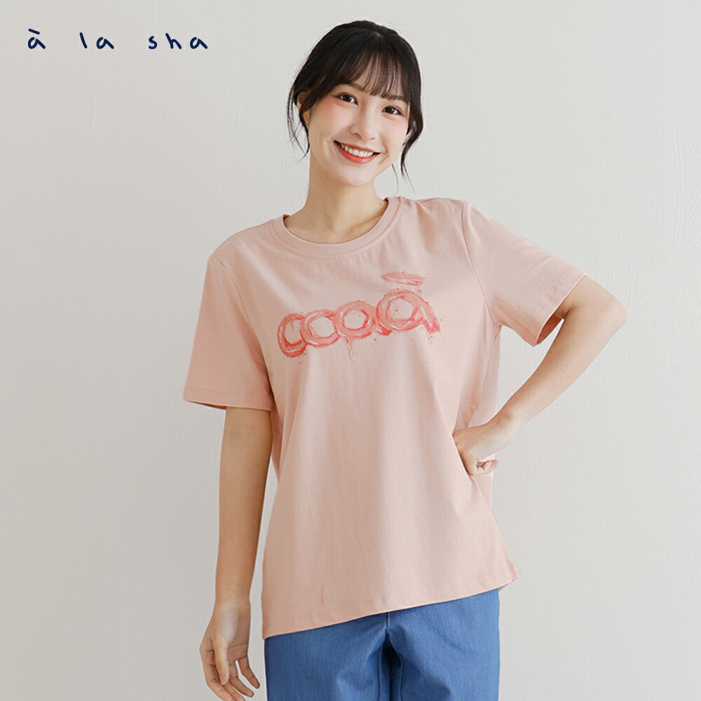 a la sha 手繪印花短袖T