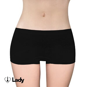 Lady彈力無縫系列 中腰平口褲(黑色)
