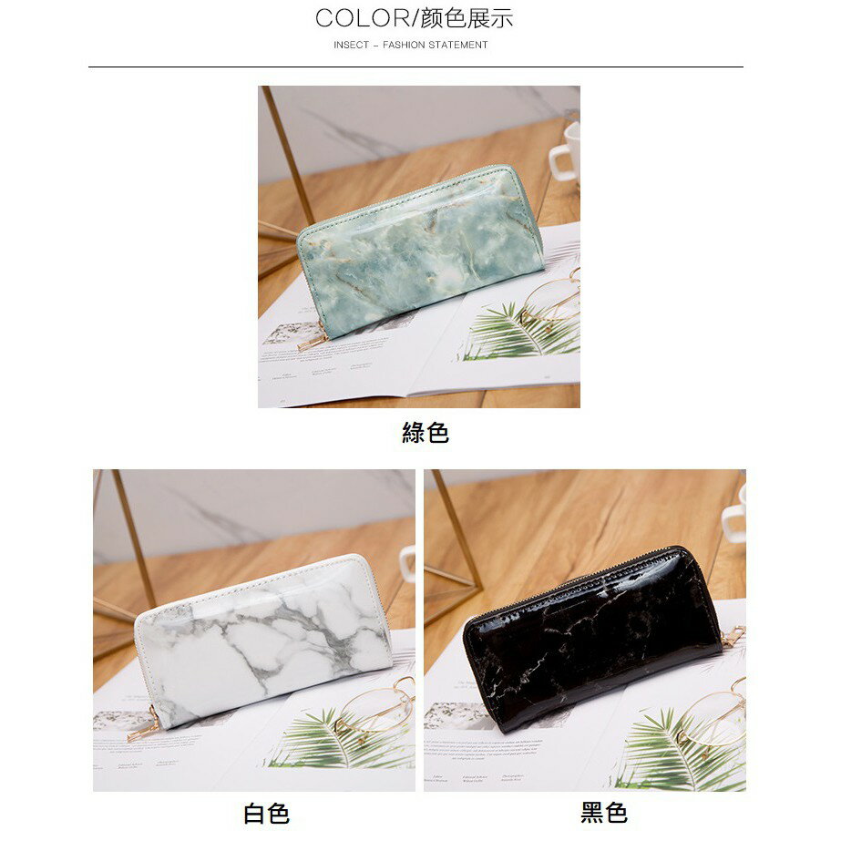 長夾手拿包 長款錢包 大理石紋長夾手機包 3