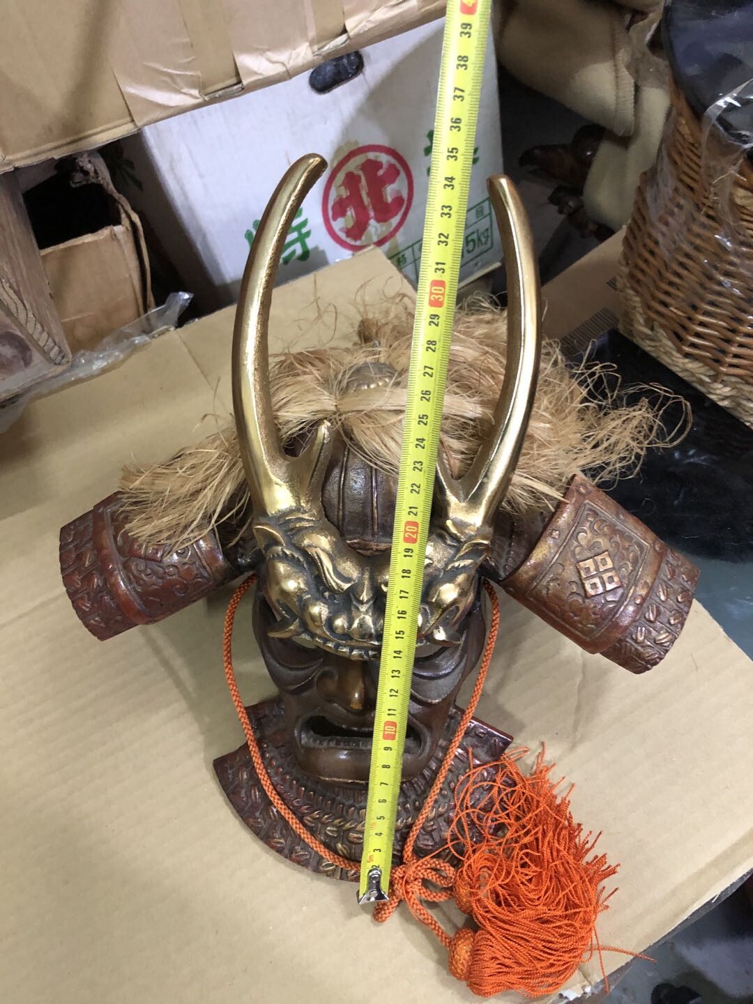 日本回流鐵制武士頭盔帶面具一個，年代比較久。 6