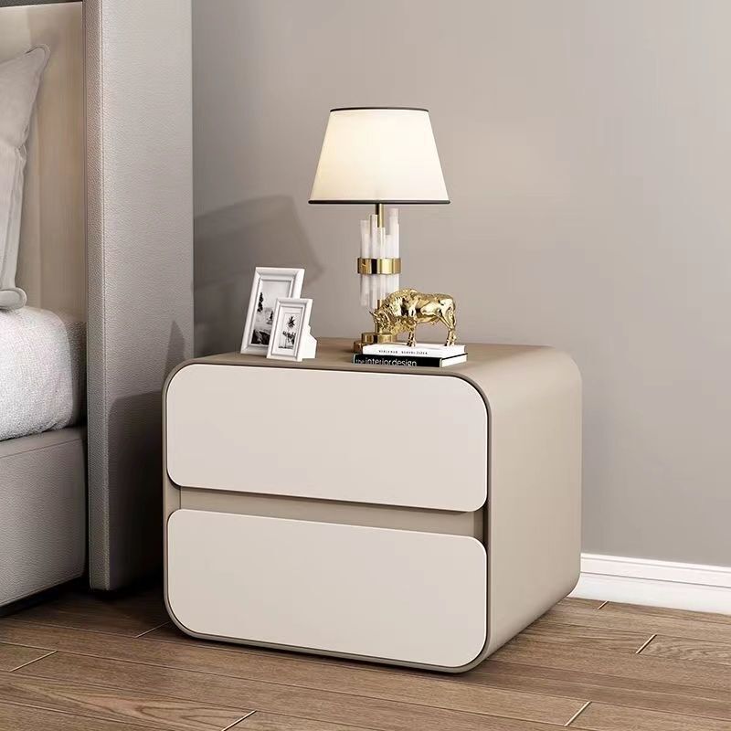 免運 床頭櫃 現代簡約床頭柜高級感新款整裝免安裝法式奶油風主臥意式極簡臥室-快速出貨