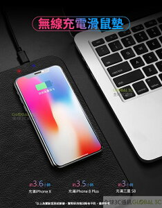 qi 無線充電 滑鼠墊 二合一 無線充電底座 無線充電板 iPhone X 7/8 Plus 三星【APP下單最高22%點數回饋】