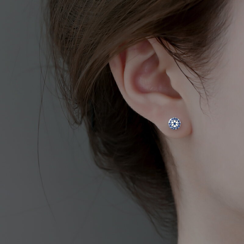 銀奧925純銀惡魔之眼耳釘女小眾設計感高級耳環年新款夏耳飾