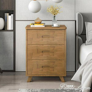 床頭櫃臥室簡約現代小型置物架輕奢實木歐式簡易多功能小床邊櫃子 全館免運