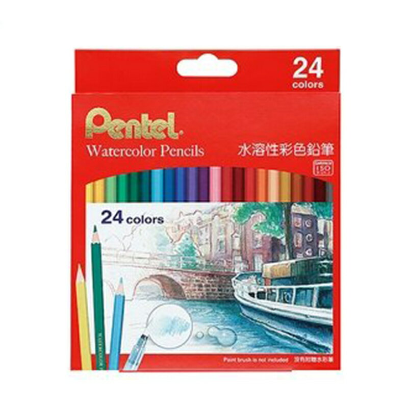 【Pentel飛龍】CB9-24TW 水溶性彩色鉛筆 24色/盒