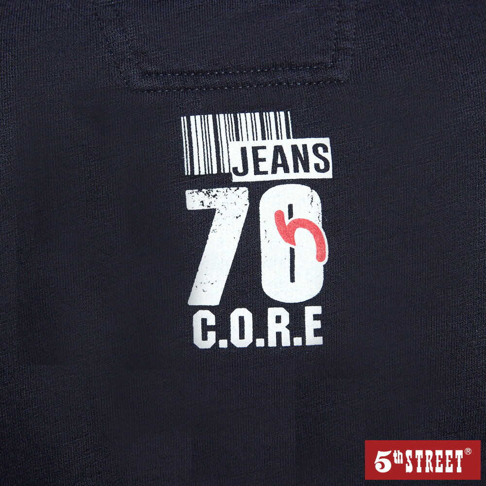 男裝 假兩件厚長袖帽T恤-黑色 (560746) 【5th STREET】【APP下單享4%回饋】 ★潮酷上衣 聖誕禮物券 最高折700 4