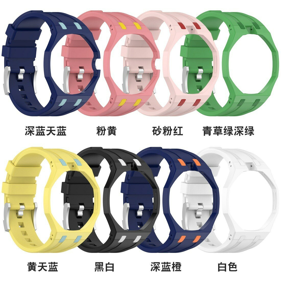 防摔表帶 矽膠表帶 Swatch表帶 愛彼AP表帶 Royal Pop表殼 防摔腕帶 防滑表帶 輕便耐用 一體成型 矽膠材質 黑色 20mm