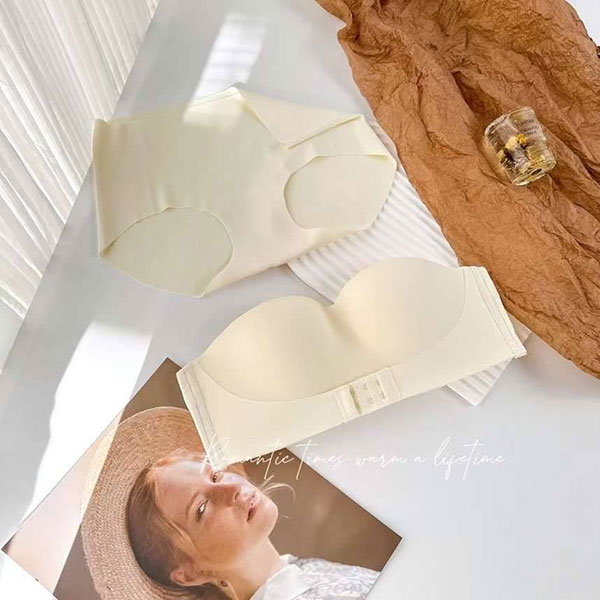 ANNAS 強力托高防滑無痕內衣套裝 一字領 肩帶可拆 不滑落 厚墊胸罩 無鋼圈 平口 無肩帶 8