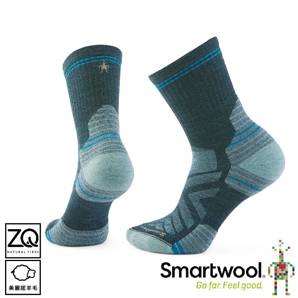 【SmartWool 美國 女 機能戶外局部輕量減震中筒襪《暮光藍》】SW002852/運動襪/戶外襪/機能襪