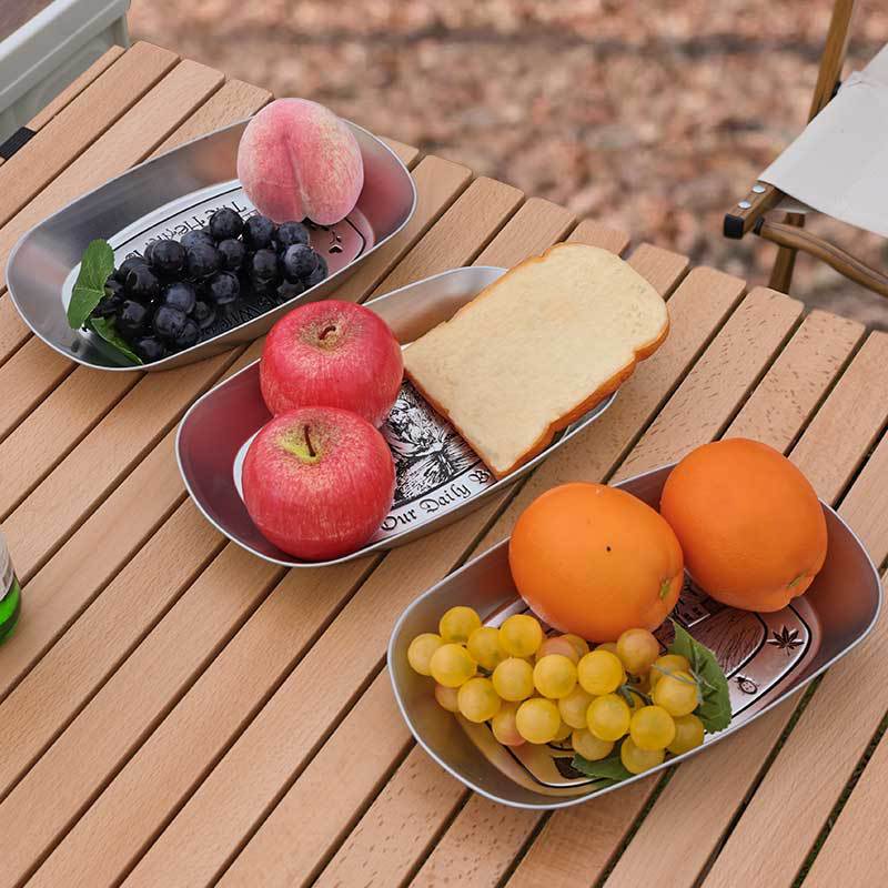 野營 餐具 ● 復古馬口鐵盤戶外 露營水果燒烤盤用品野餐餐具野炊自駕遊便攜 平盤