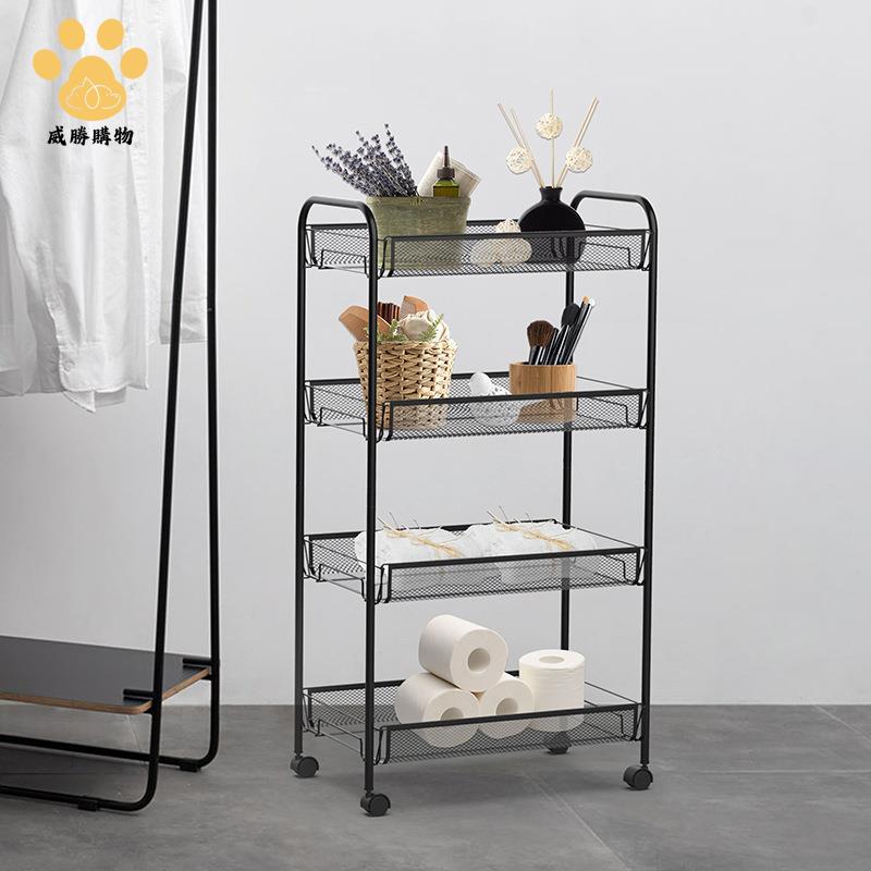 免運 可打統編廚房置物架 落地帶輪可移動臥室儲物小推車 浴室衛生間多層收納架子【WW930】