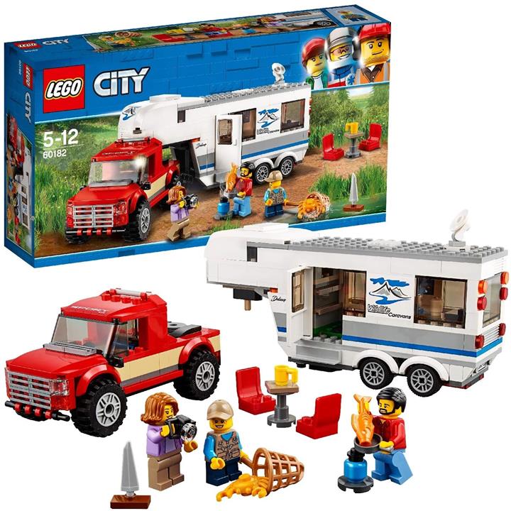 【折300+10%回饋】LEGO 樂高 城市系列 野營貨車和皮卡車 60182 積木玩具 男孩