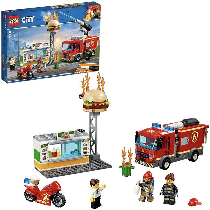 LEGO 樂高 城市系列 漢堡店的火災 60214 積木玩具 男孩 車
