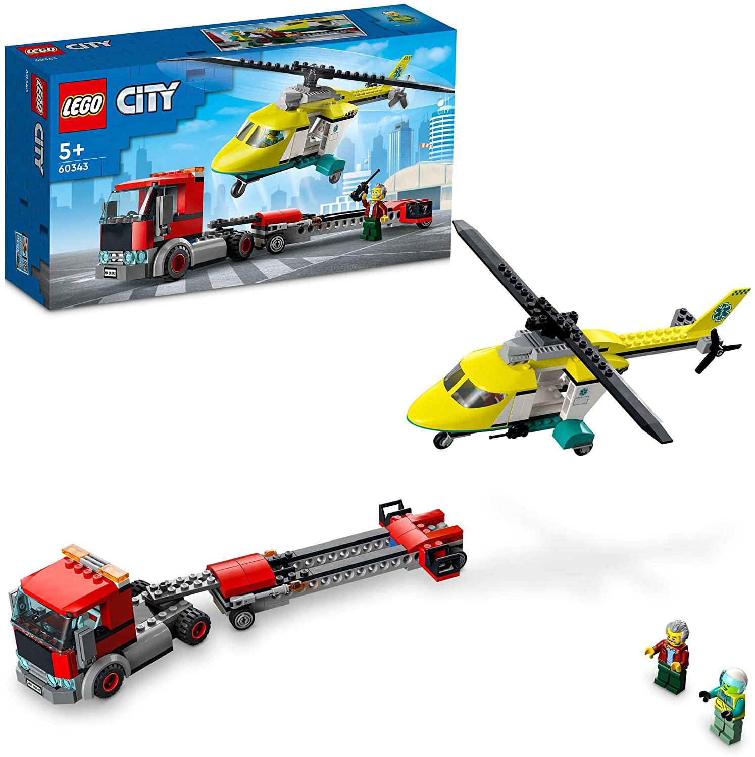 LEGO 樂高 城市系列 救援直升機運輸車 60343