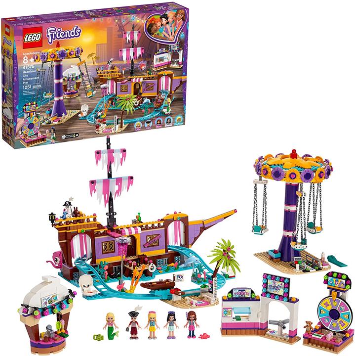 【折300+10%回饋】LEGO 樂高 Friends Heartlake City遊樂碼頭41375附有迷你玩偶和玩具海豚的過山車玩具套裝（1 251件）