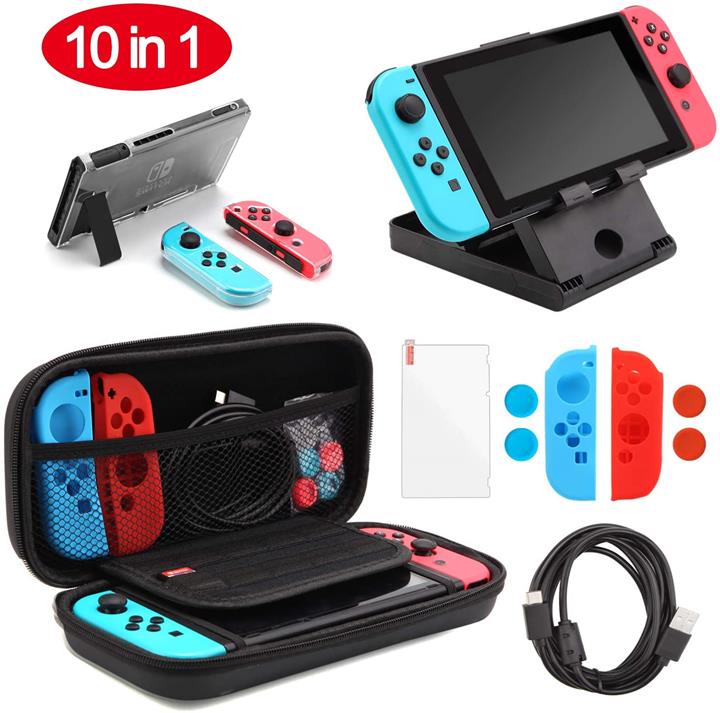 【日本代購】Nintendo Switch盒 10英寸套裝 耐衝擊Nintendo Switch收納盒 黑色