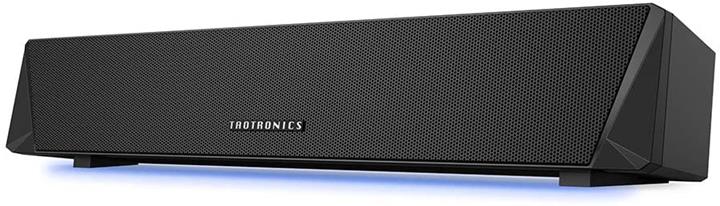 【折300+10%回饋】【日本代購】TaoTronics PC 揚聲器 Bluetooth 5.0 音箱 面向遊戲 帶LED燈 高音質 雙無源輻射器 小型 黑色