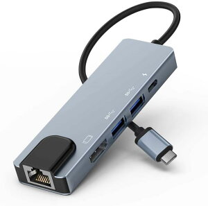 【日本代購】USB TypeC 集線器 5合1 Lemorele 4K 支援 USBC HDMI 適配器LAN埠 PD充電 擴展塢