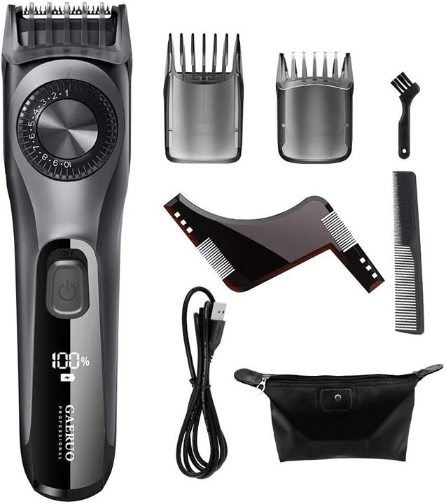 【日本代購】男士鬍鬚修剪器 調整寬度0.5毫米39檔長度調節 USB快速充電LED顯示 1小時充滿電 可水洗