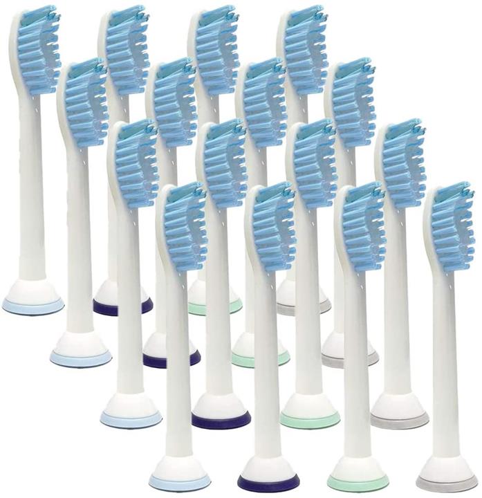 【日本代購】飛利浦Sonicare電動牙刷替換刷最佳白色 常規 白色4組 16件相容 藍色