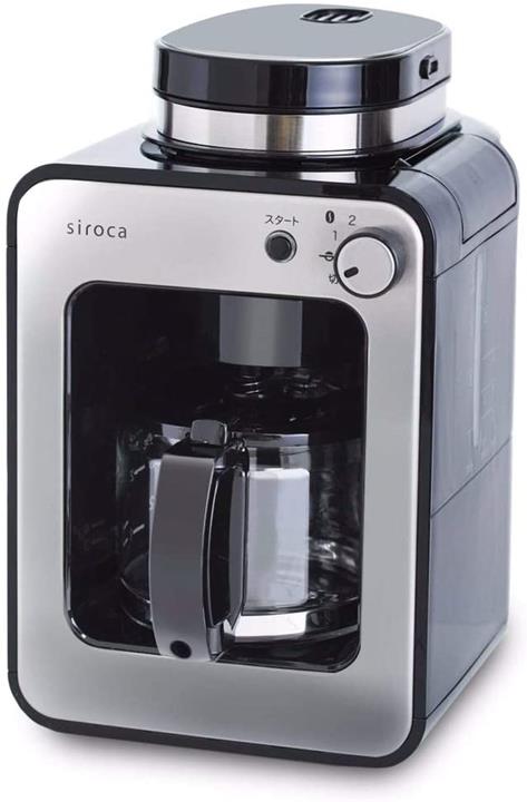 【折300+10%回饋】【日本代購】SIROCA 全自動咖啡機 搭載新刀片 [支持冰咖啡/靜音/小巧/牛奶2級/豆・粉兩者適用 SC-A211 銀色