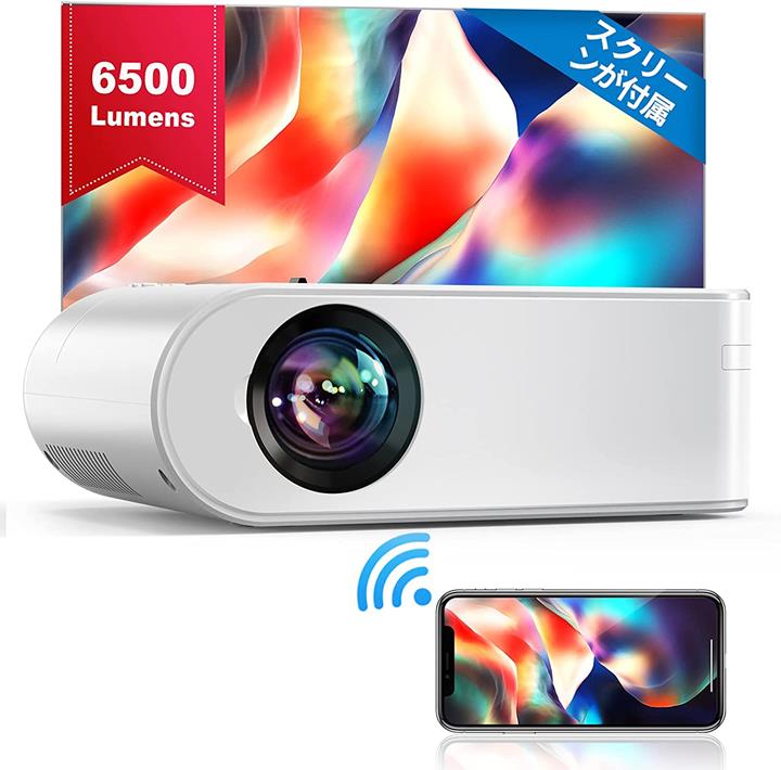 【折300+10%回饋】【日本代購】YABER 投影儀 小型 5800lm WiFi 可直接連線 帶螢幕 1920×1080最大解析度 家庭影院 手機/平板 連線
